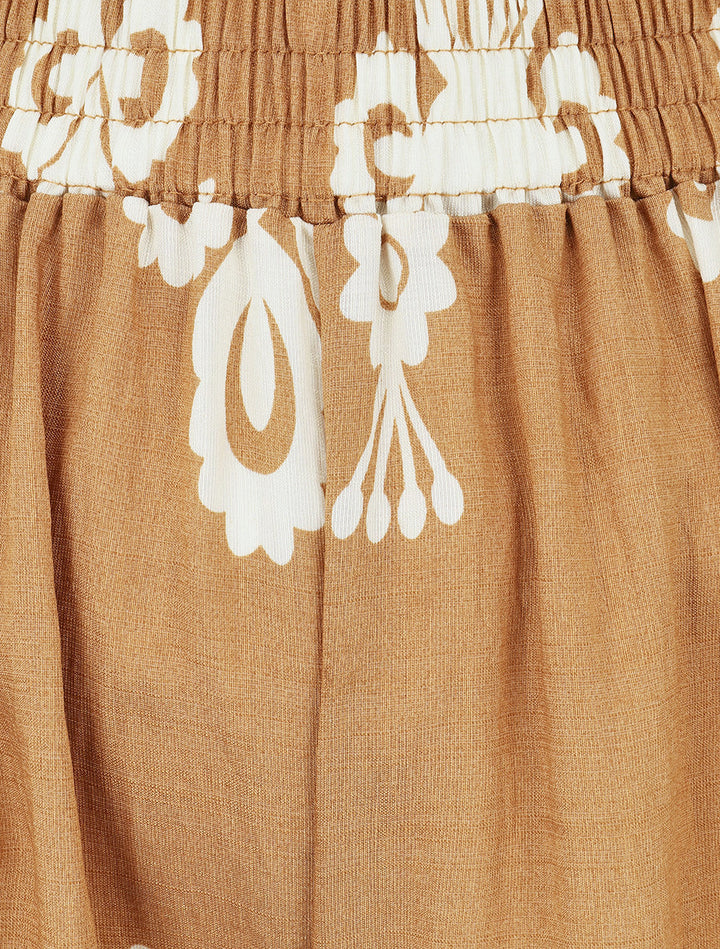 Pantalon droit imprimé ikat - Camel