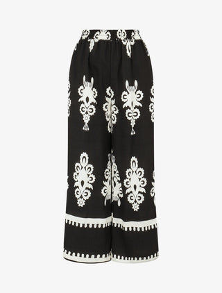 Pantalon droit imprimé ikat - Noir