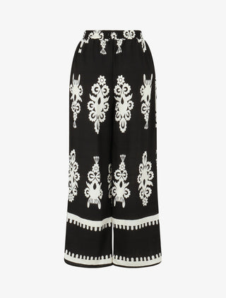 Pantalon droit imprimé ikat - Noir