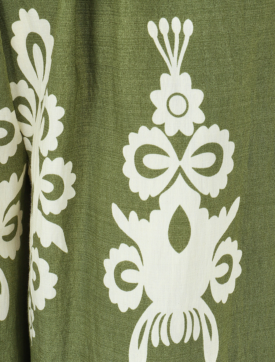 Pantalon droit imprimé ikat - Kaki
