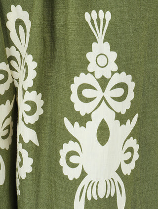 Pantalon droit imprimé ikat - Kaki