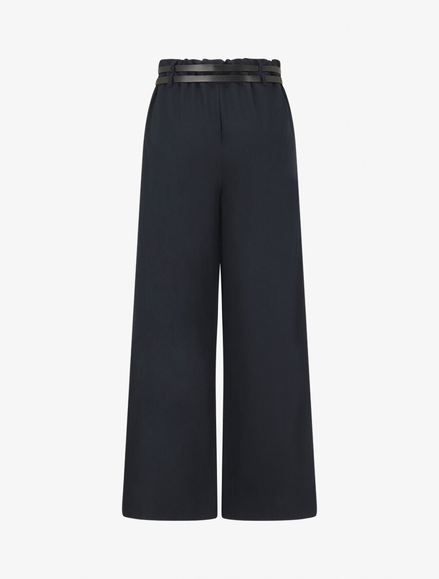 Pantalon droit à double passants - Marine