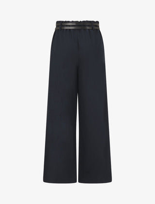 Pantalon droit à double passants - Marine