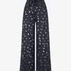 Pantalon élastiqué imprimé plumes irisées - Marine