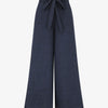 Pantalon uni effet lin - Marine