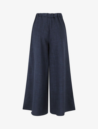 Pantalon uni effet lin - Marine