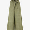 Pantalon uni effet lin - Kaki