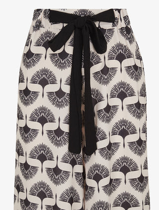 Pantalon ample taille haute imprimé dandelion - Noir