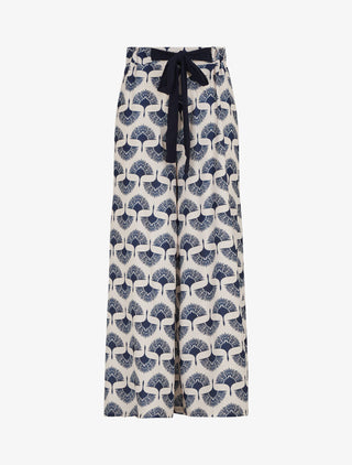 Pantalon ample taille haute imprimé dandelion - Marine