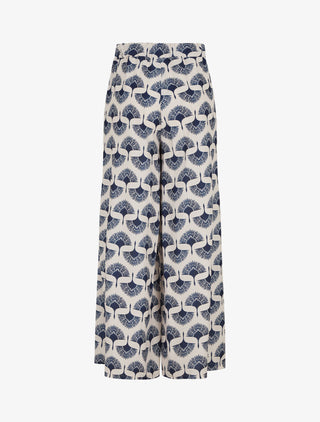 Pantalon ample taille haute imprimé dandelion - Marine