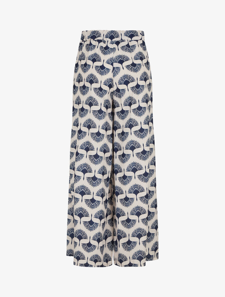 Pantalon ample taille haute imprimé dandelion - Marine