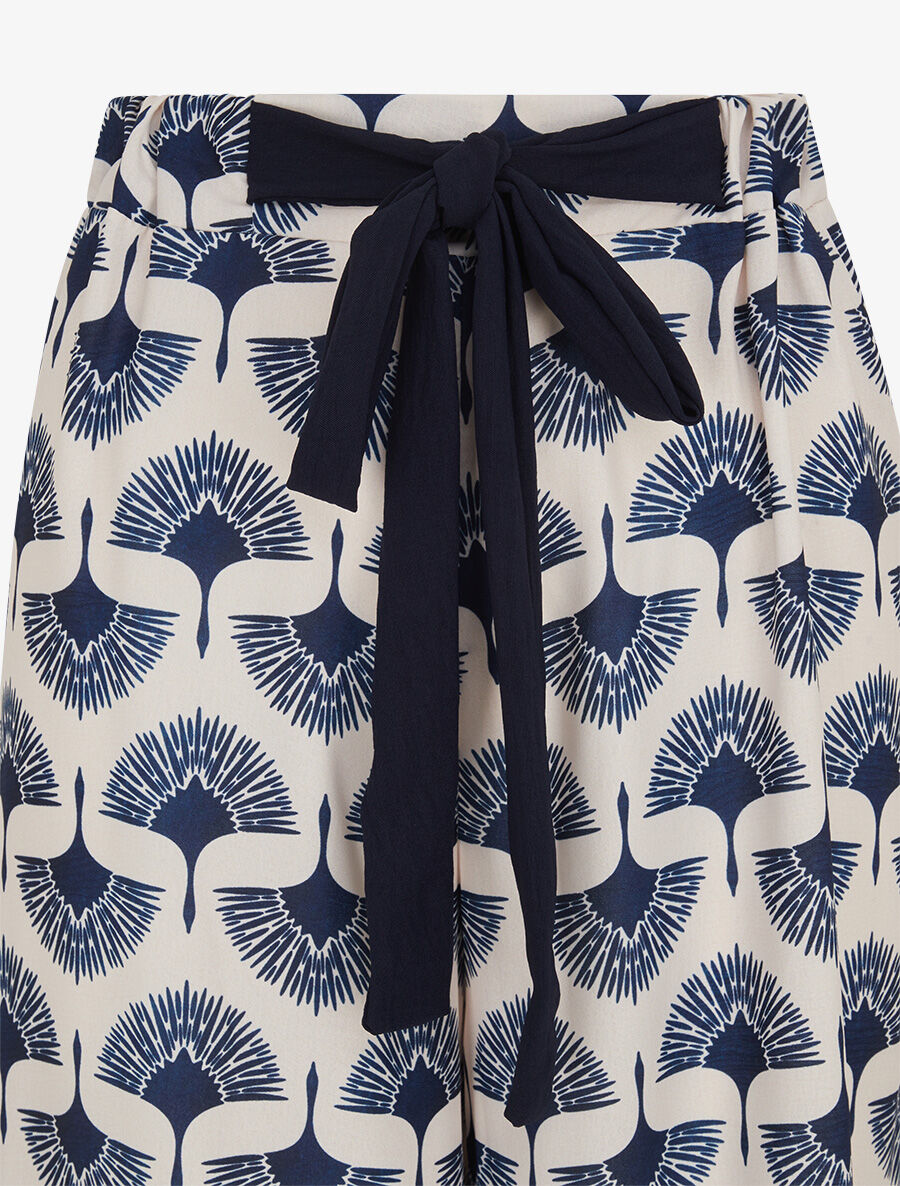 Pantalon ample taille haute imprimé dandelion - Marine