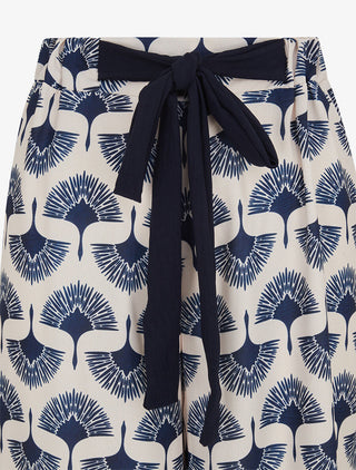 Pantalon ample taille haute imprimé dandelion - Marine