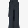 Pantalon droit à pan drapé - Marine