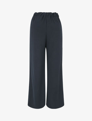 Pantalon droit à pan drapé - Marine