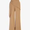 Pantalon droit à pan drapé - Camel