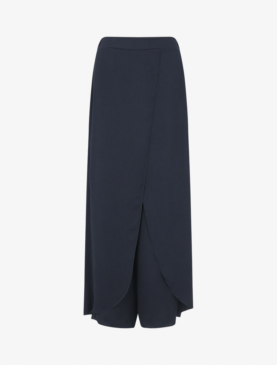 Pantalon fluide à double pans - Marine