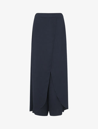 Pantalon fluide à double pans - Marine