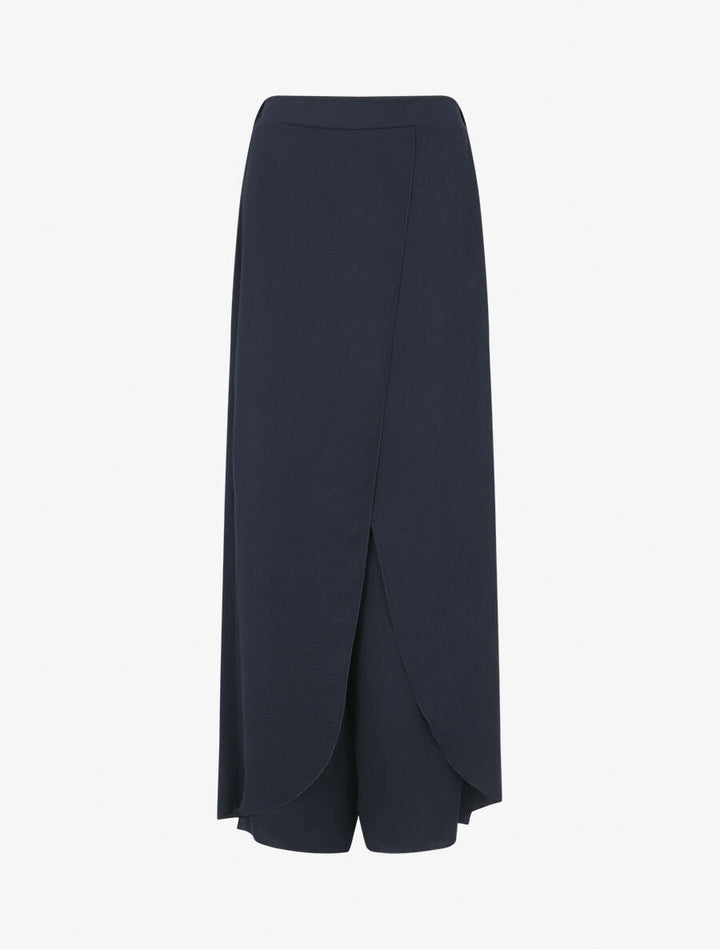 Pantalon fluide à double pans - Marine