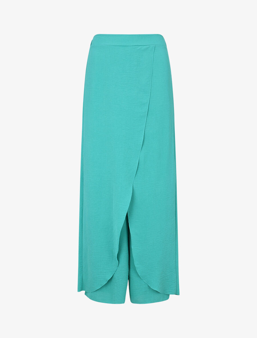 Pantalon fluide à double pans - Turquoise