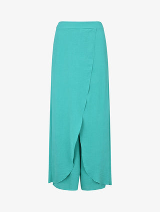 Pantalon fluide à double pans - Turquoise