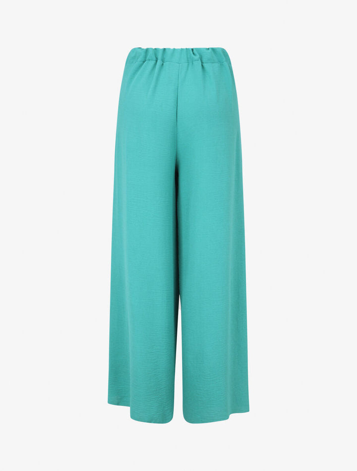 Pantalon fluide à double pans - Turquoise