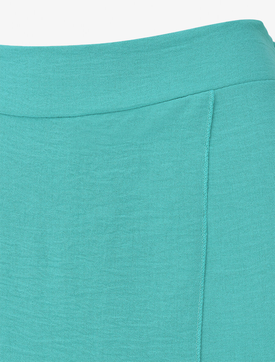 Pantalon fluide à double pans - Turquoise