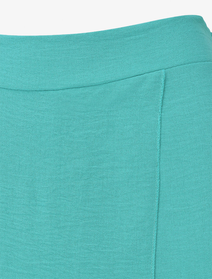 Pantalon fluide à double pans - Turquoise