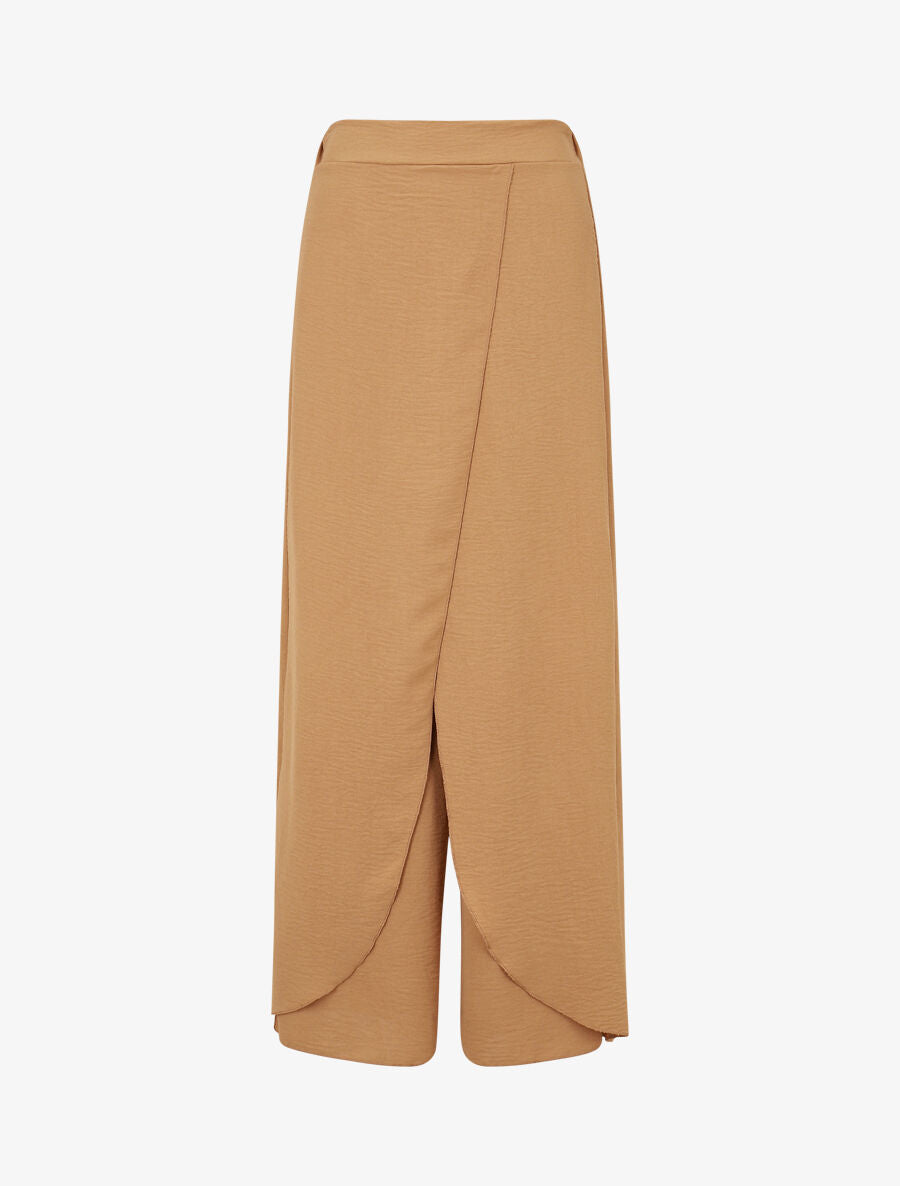 Pantalon fluide à double pans - Camel