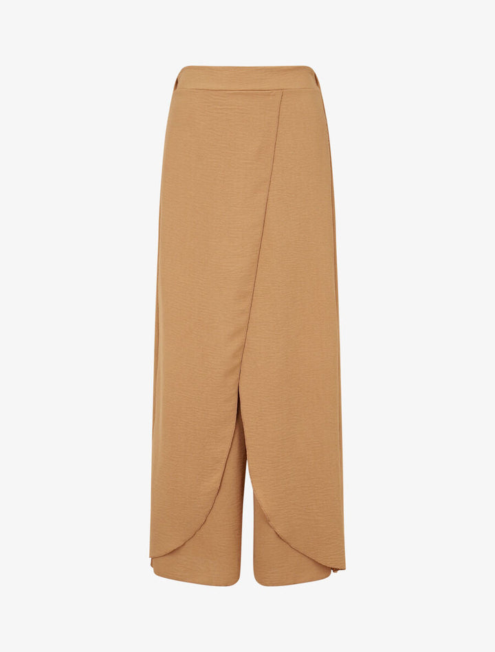 Pantalon fluide à double pans - Camel