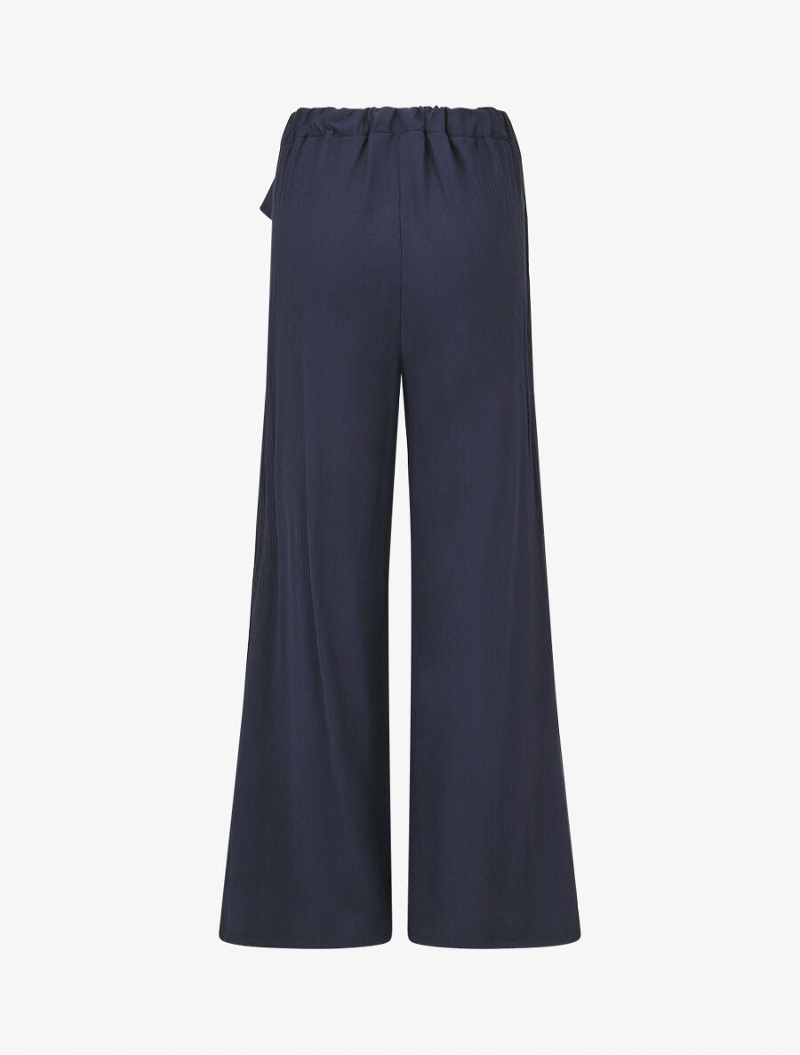 Pantalon texturé à pans - Marine