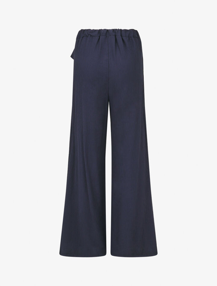 Pantalon texturé à pans - Marine