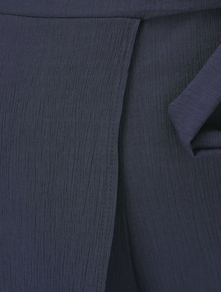Pantalon texturé à pans - Marine