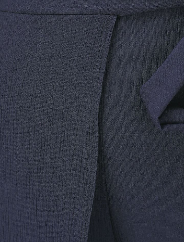 Pantalon texturé à pans - Marine