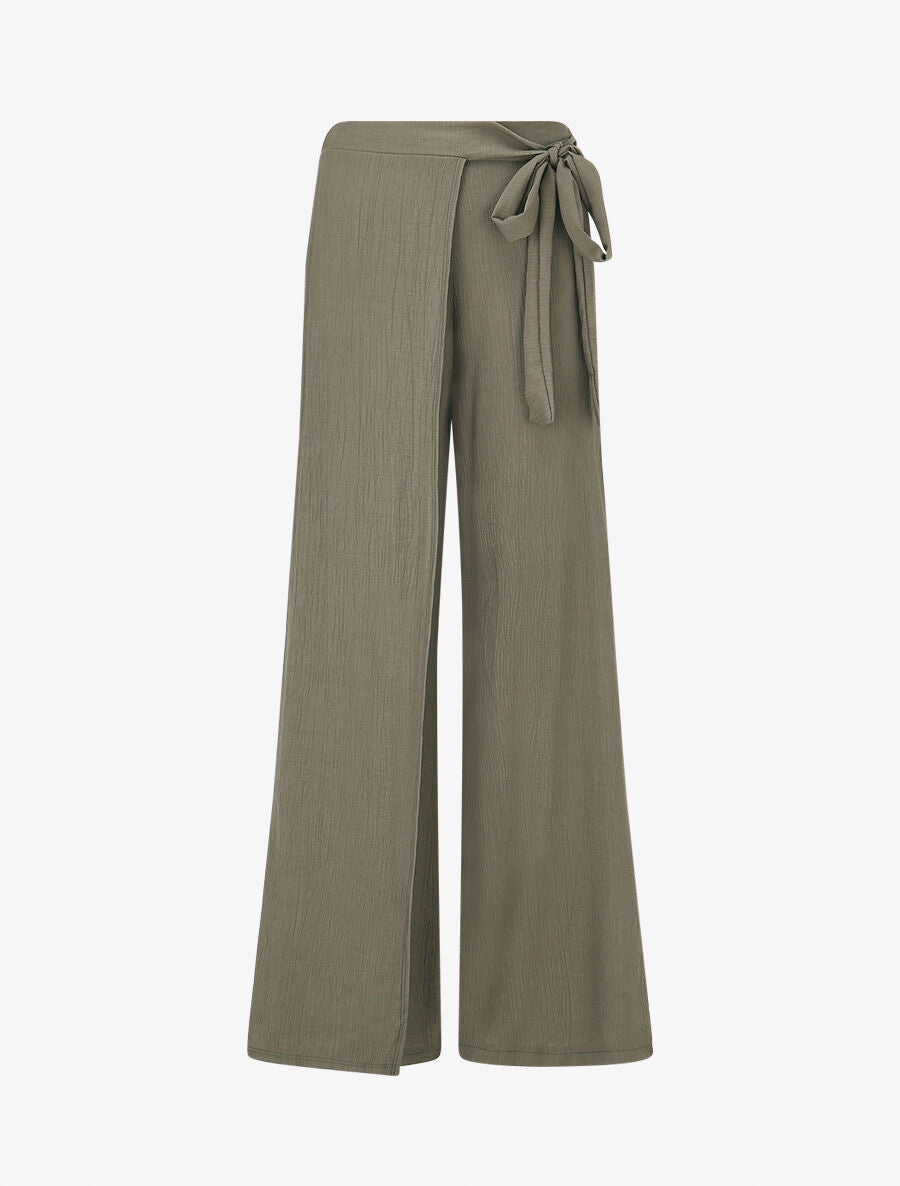Pantalon texturé à pans - Kaki