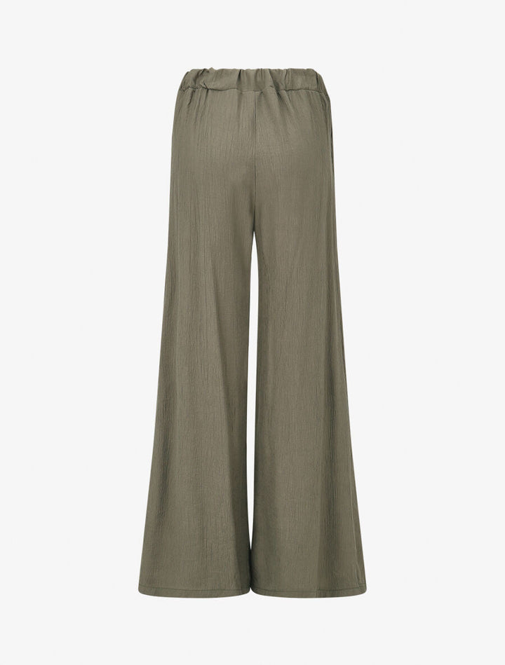 Pantalon texturé à pans - Kaki