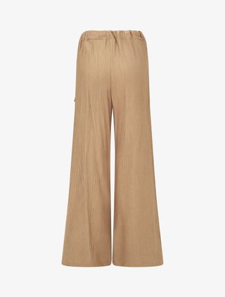 Pantalon texturé à pans - Camel