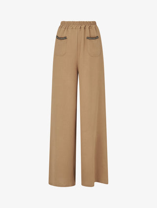 Pantalon fluide à poches stylisés - Camel