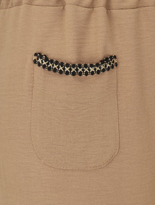 Pantalon fluide à poches stylisés - Camel