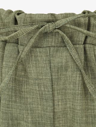 Pantalon élastiqué uni à poches plaquées - Kaki