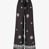 Pantalon élastiqué à imprimé fantaisie et mosaïque - Noir