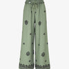 Pantalon élastiqué à imprimé fantaisie et mosaïque - Kaki