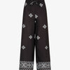 Pantalon imprimé fantaisie à taille élastiquée - Noir