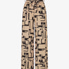 Pantalon fluide à imprimé graphique - Beige