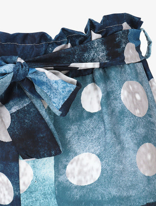 Pantalon fluide à imprimé cercles - Marine