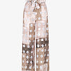 Pantalon fluide à imprimé cercles - Taupe