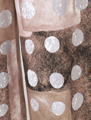 Pantalon fluide à imprimé cercles - Taupe