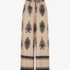Pantalon ample à imprimé ikat - Beige