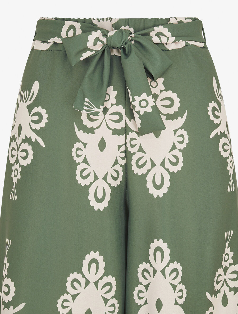 Pantalon ample à imprimé ikat - Kaki
