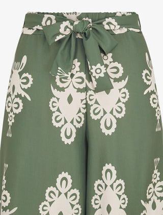 Pantalon ample à imprimé ikat - Kaki